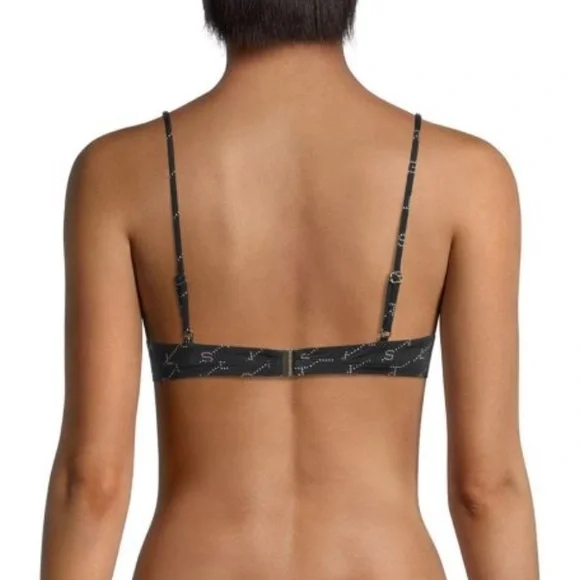 Stella McCartney Black and White Logo Triangle Bikini Top | NWT Size L - Picture 3 of 12